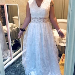 Boho lace wedding dress